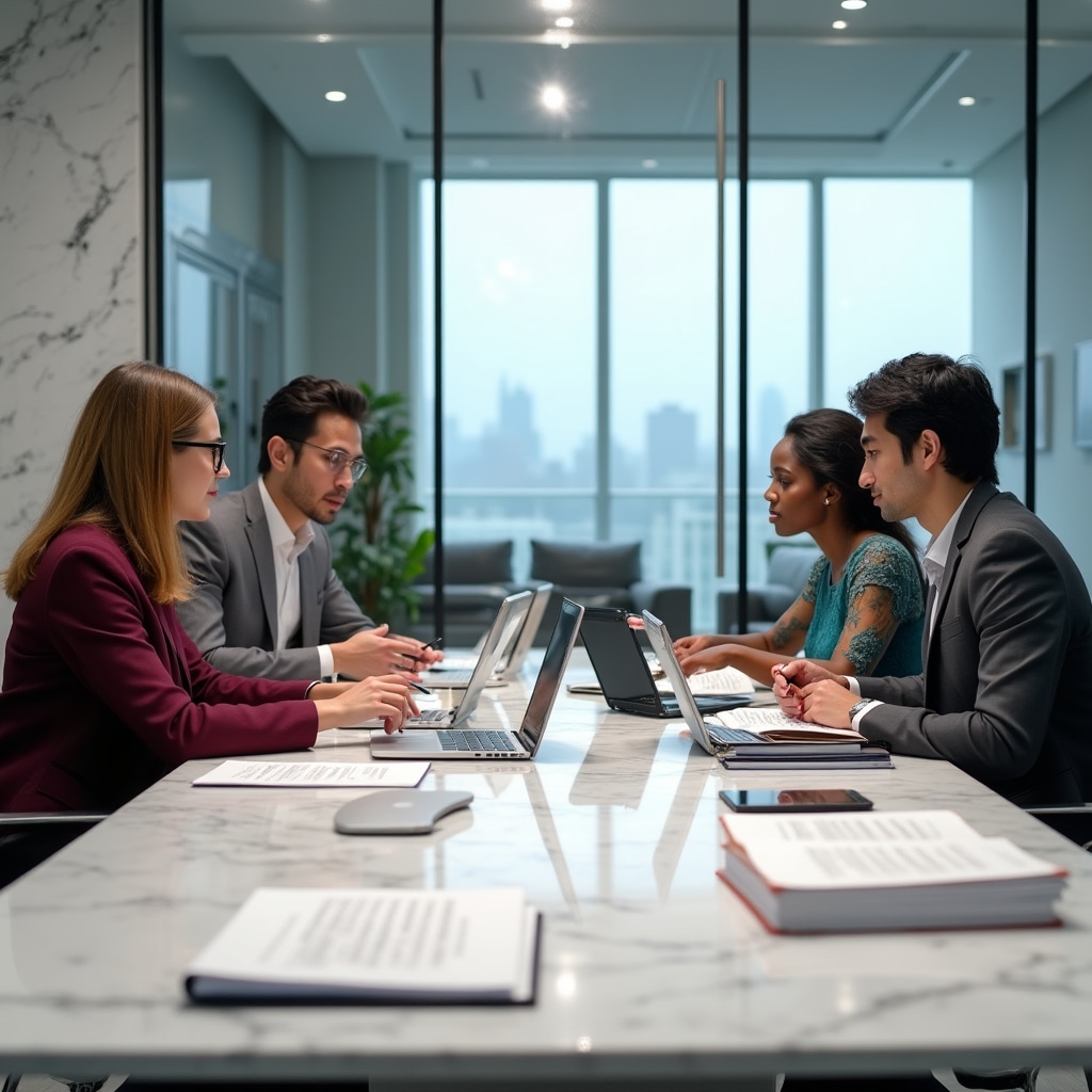 Echipă de traducători în ședință de lucru